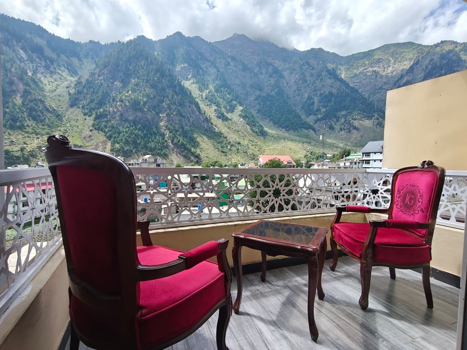 Chai on your balcony, mountains in front of you
