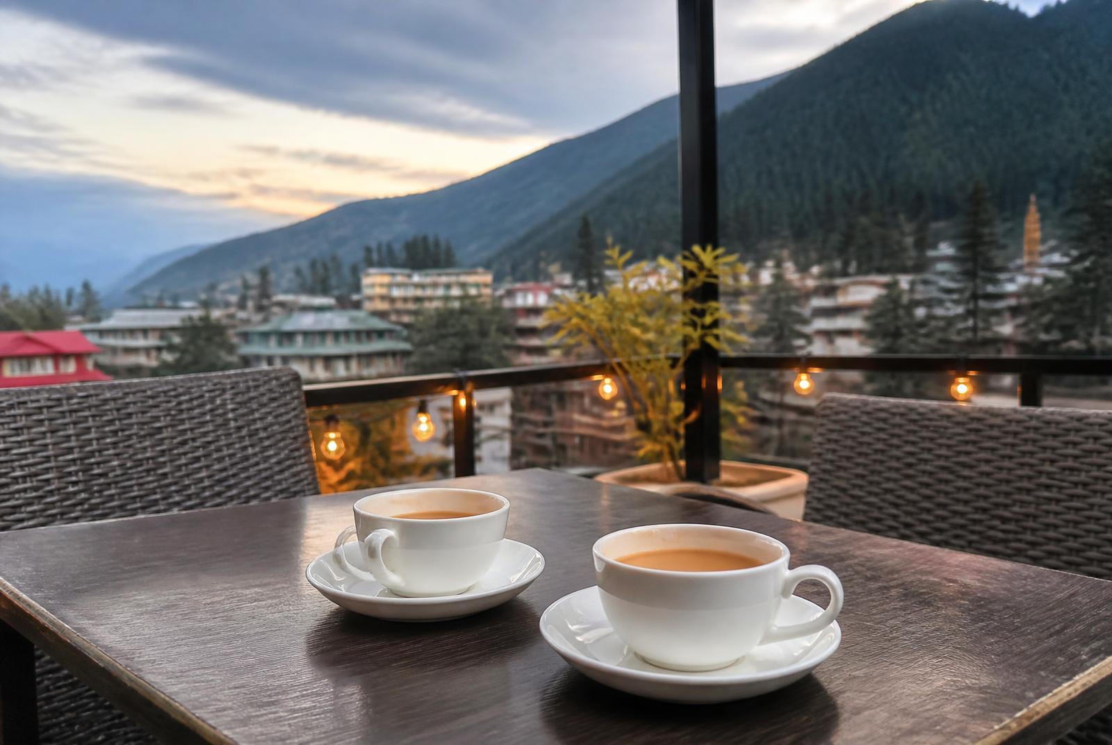 Rooftop table overlooking Naran