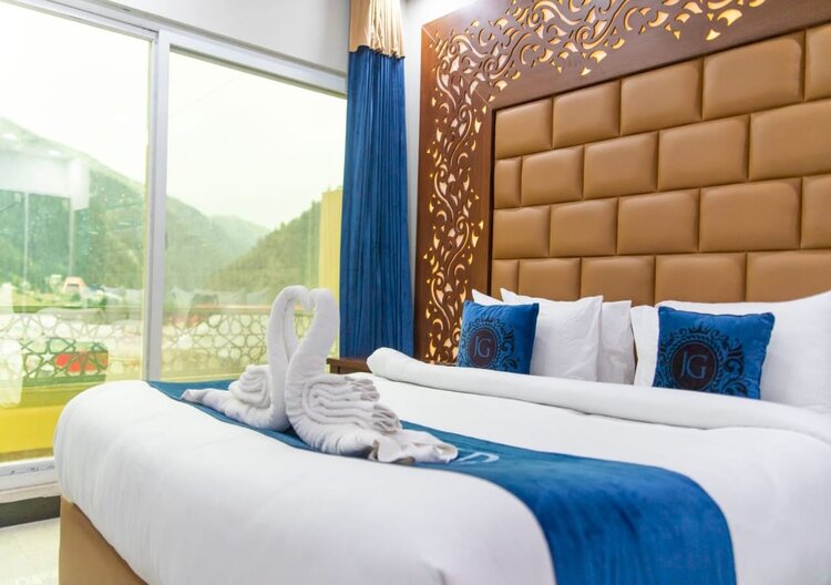Guest room window opening onto the valley